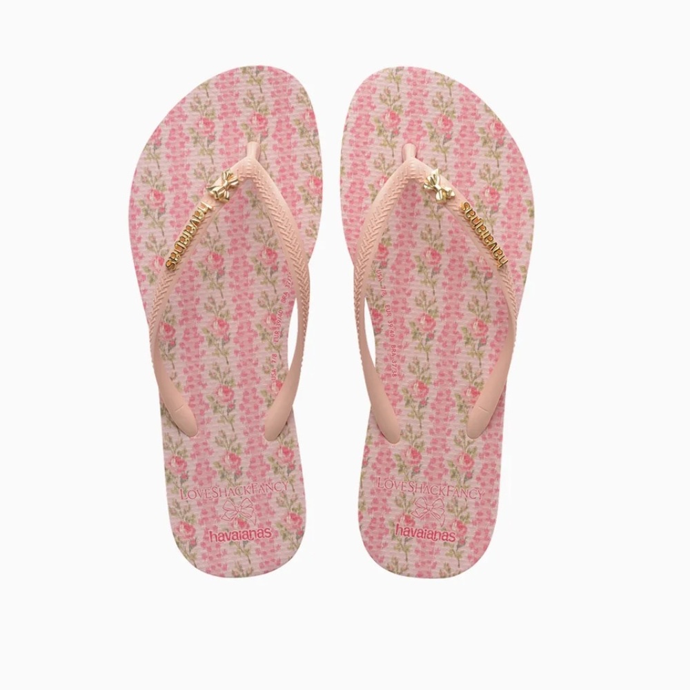 LoveShackFancy x Havaianas Girls Strawberry Macaroon Flip Flips